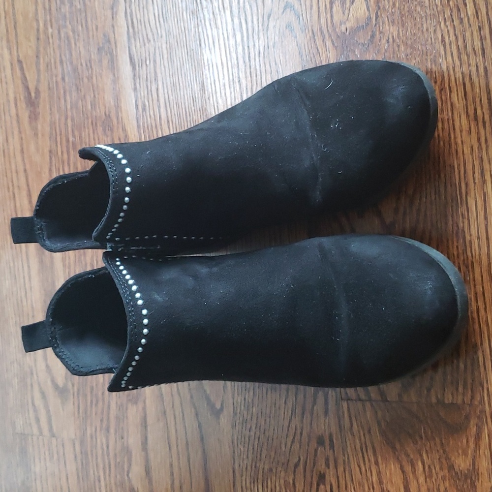 Girls Black Studded Ankle Booties
